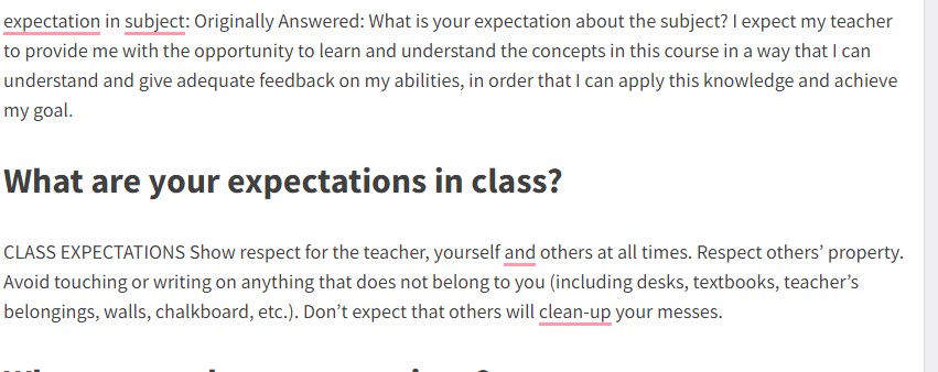 What is your expectation in subject? Here’s answer