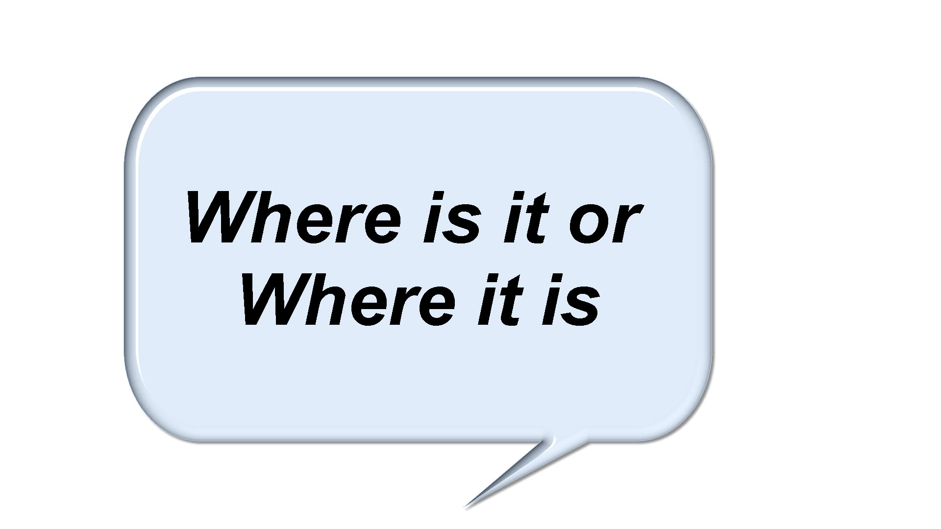 Where is it or Where it is | What is right?